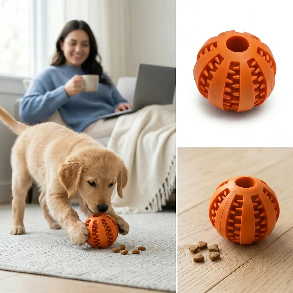 Teething Treat Dispenser Dog Toy – Interactive Chew & Reward Toy for Puppies, Pumpkin Roll