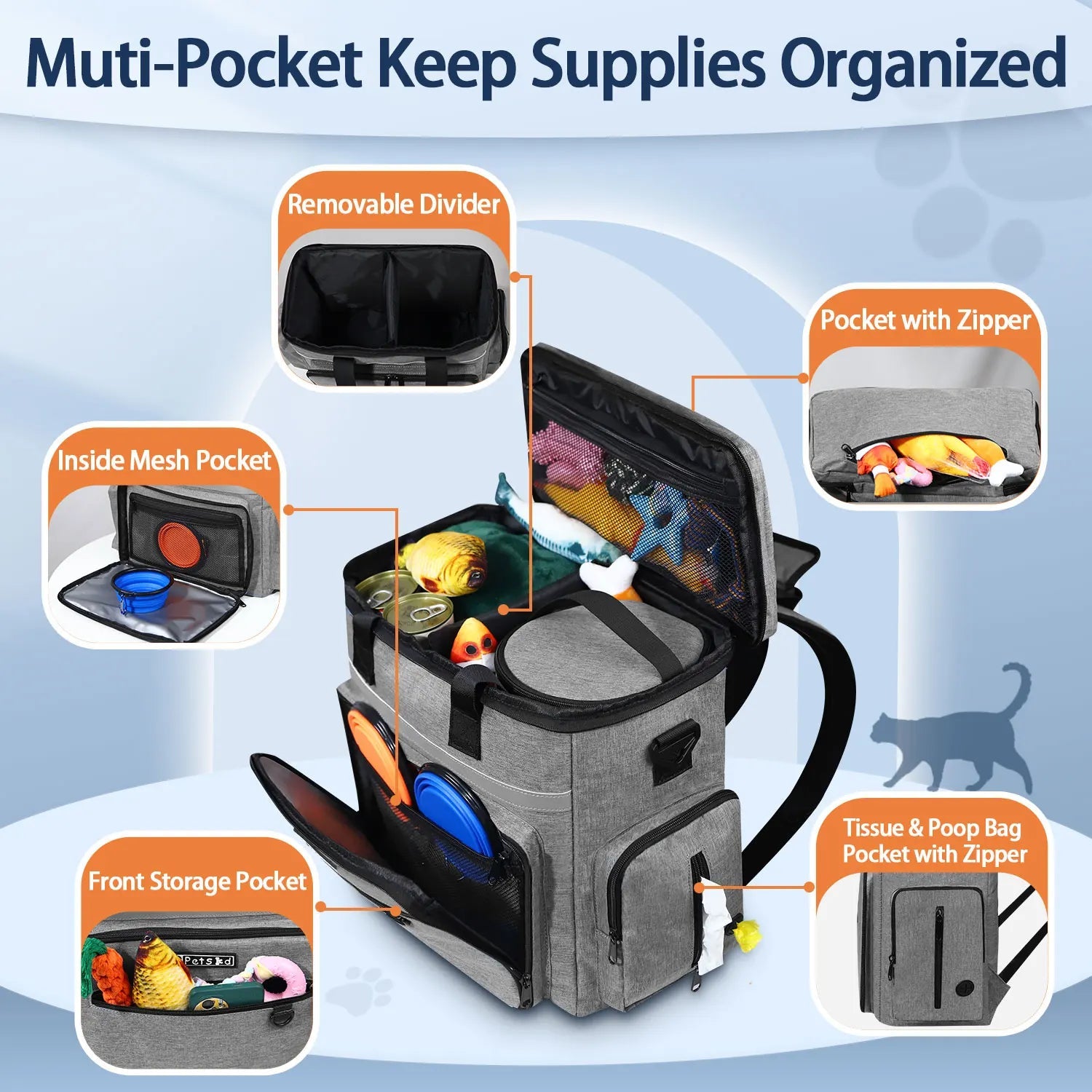 All - In - One Dog Travel Backpack with Food Storage Containers & Collapsible Bowls | Multi - Pocket Pet Organizer Bag for Trips, Hiking & Dog Moms - The Dog Mom Collective