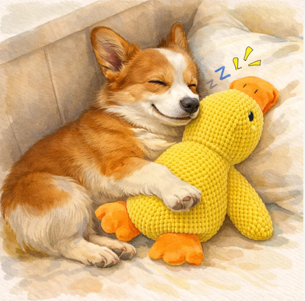 Plush Duck Dog Toy – Bite - Resistant Chew with Sound (Small) - The Dog Mom Collective