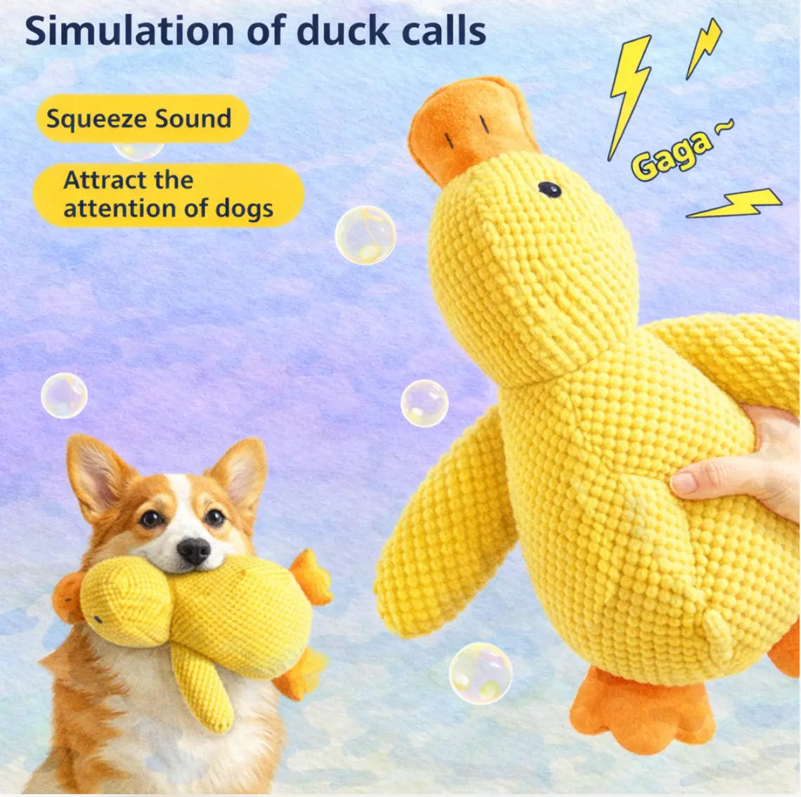 Plush Duck Dog Toy – Bite - Resistant Chew with Sound (Small) - The Dog Mom Collective