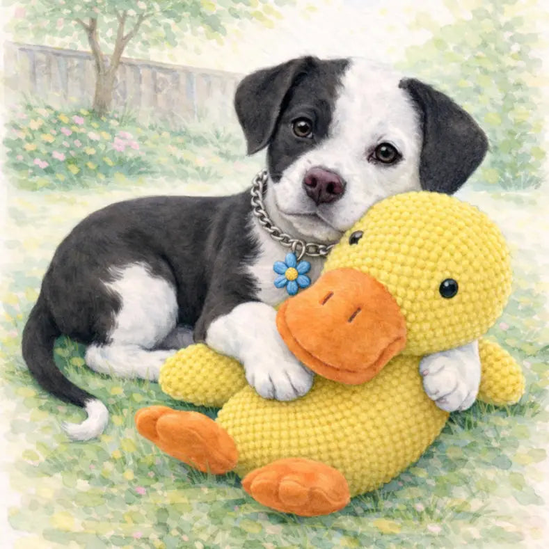 Plush Duck Dog Toy – Bite - Resistant Chew with Sound (Small) - The Dog Mom Collective