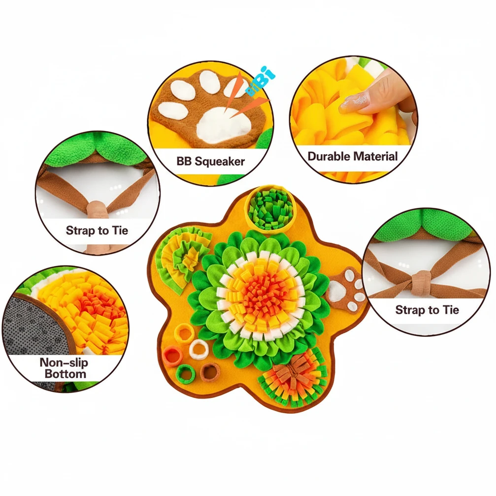 Snuffle Feeding Mat–Interactive Slow Feeder & Enrichment Toy for Happy, Relaxed Pups - The Dog Mom Collective