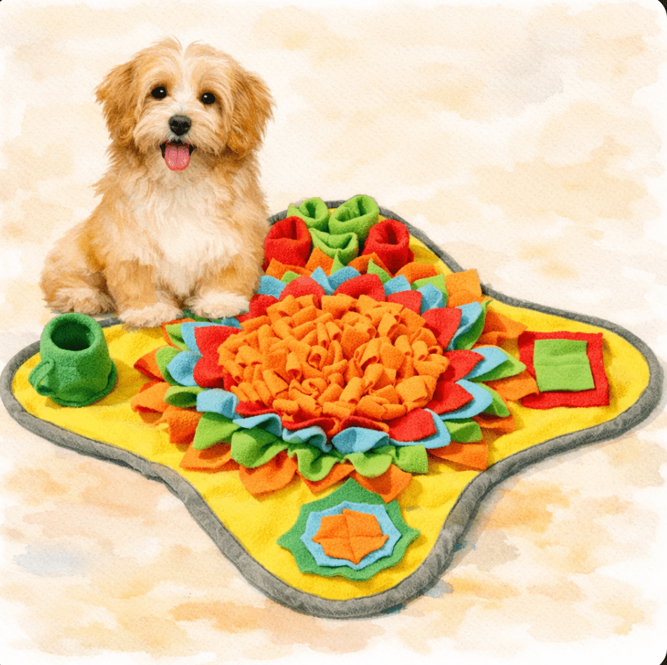 Snuffle Feeding Mat–Interactive Slow Feeder & Enrichment Toy for Happy, Relaxed Pups - The Dog Mom Collective