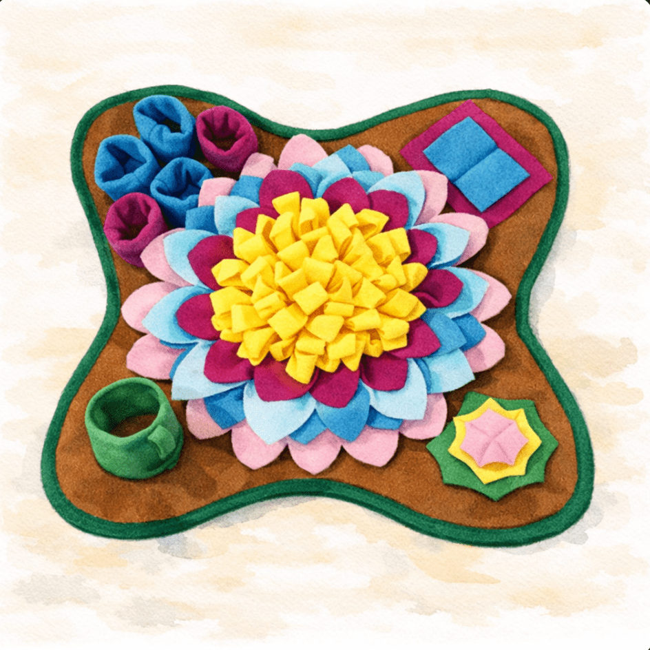 Snuffle Feeding Mat–Interactive Slow Feeder & Enrichment Toy for Happy, Relaxed Pups - The Dog Mom Collective